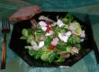 Blattsalat mit Schinken und Champignon