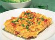 Ham Pasta (Schinkenfleckerl) covered with baked cheese