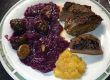 Hirschrücken mit Maroni-Rotkraut Hirschrücken mit Maroni-Rotkraut