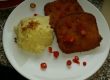Panierter Leberkäse mit Püree und Röstzwiebeln Panierter Leberkäse mit Püree und Röstzwiebeln