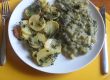 Kohlgemüse mit Kartoffelchips Kohlgemüse mit Kartoffelchips