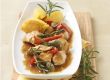 Hühnergeschnetzeltes mit Paprika und Polentanockerl
