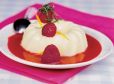 Vanillepudding mit Himbeersauce