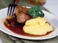 Kalbssteak mit Pilzen und Oberspolenta