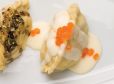 Kärntner Kasnudeln mit Weißweinsauce und Forellenkaviar