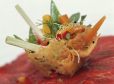 Carpaccio vom Limousin-Rind mit Gemüsesalat im Parmesankorb