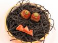 Spaghettikopf mit Augäpfeln