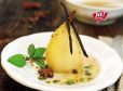 Gewürzbirne mit Krokant und Pistazien