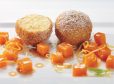 Frischkäse-Zimtknödel mit Kürbisröster