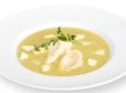 Zucchinicremesuppe mit Topfen-Muskatnockerln