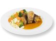 Rindsrouladen mit Gemüsebandnudeln