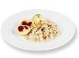 Geschnetzeltes mit roten Rübenknödel