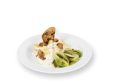 Bananencreme mit Kiwi und Chocolate Chip Cookies