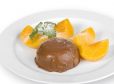Schokopudding mit Pfirsich