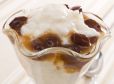 Rosinenpudding mit Sabayon und Apfelsorbet