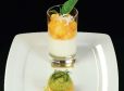 Kren-Panna-cotta mit Zuckermelone und Melisse