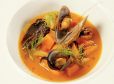 Miesmuscheln im Zwiebel-Kürbissud