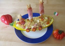 Das Gewinner Rezept - Italienisches Zucchinischiff mit Couscousdeck und Prosciutto-Crissini-Segel