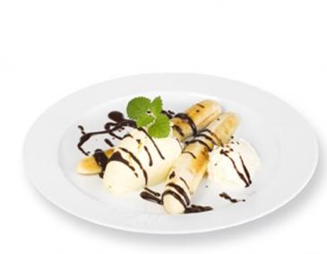 Bananensplit mit Schokosauce Bananensplit mit Schokosauce