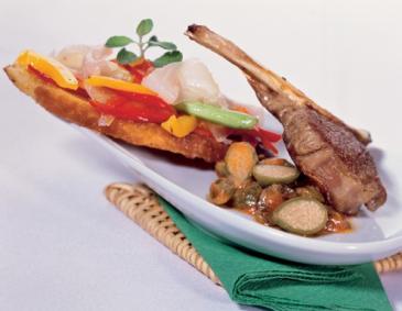 Lammkotelett mit Lardo-Ciabatta Lammkotelett mit Lardo-Ciabatta