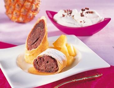 Schokoladenstrudel mit Ananas Schokoladenstrudel mit Ananas