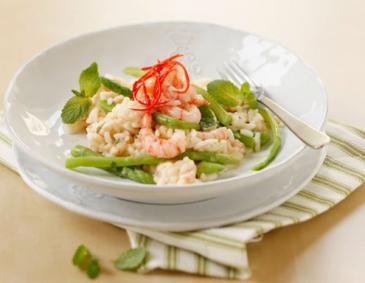 Spargelrisotto mit Shrimps Spargelrisotto mit Shrimps