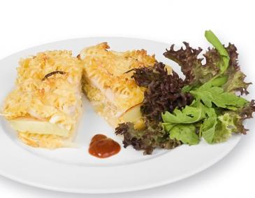 Überbackener Nudel-Kohlrabiauflauf
