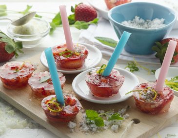 Frizzante-Erdbeer-Lollipops Frizzante-Erdbeer-Lollipops