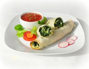 Wraps mit Spinat-Füllung Wraps mit Spinat-Füllung