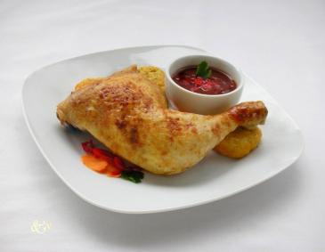 Hendl vom Grill mit Habanero-Sauce Hendl vom Grill mit Habanero-Sauce