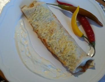 Scharfer Burrito mit Faschiertem Scharfer Burrito mit Faschiertem