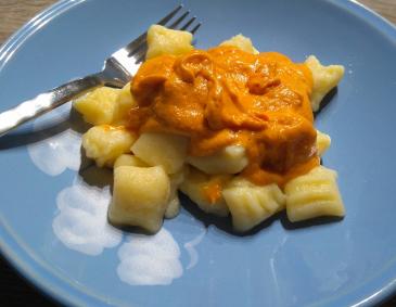 Gnocchi mit scharfer Shrimps-Soße Gnocchi mit scharfer Shrimps-Soße