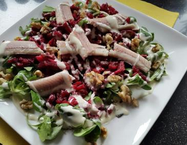 Geräuchertes Aalfilet auf Salatbett Geräuchertes Aalfilet auf Salatbett