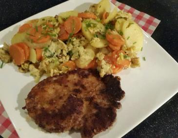 Röstkartoffeln mit Eierspeis Röstkartoffeln mit Eierspeis