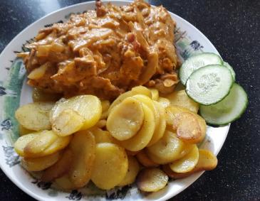 Zwiebelschnitzel In Riesling-Rahm Zwiebelschnitzel In Riesling-Rahm