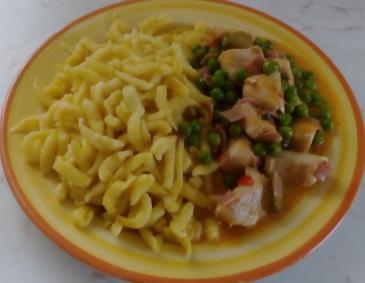 Putengeschnetzeltes mit Paprika-Rahm-Sauce Putengeschnetzeltes mit Paprika-Rahm-Sauce