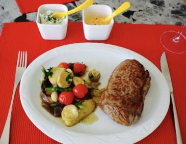 Entrecôte mit Pfannengemüse Entrecôte mit Pfannengemüse
