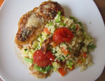 Überbackene Hühnerbrust mediterran Überbackene Hühnerbrust mediterran