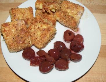 Polentaschnitten mit Kirschkompott Polentaschnitten mit Kirschkompott