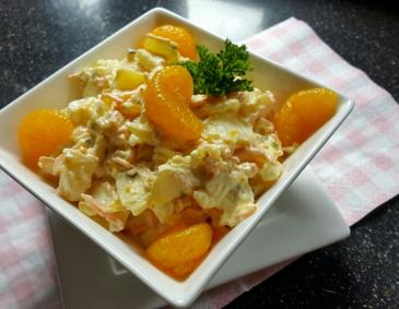 Erdäpfelsalat mit Karotten und Mandarinen Erdäpfelsalat mit Karotten und Mandarinen