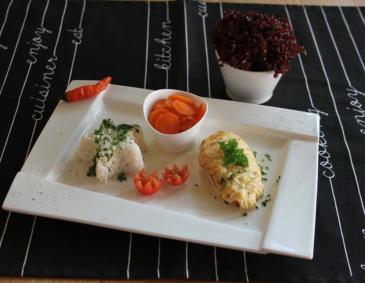 Hühnerfilet mit Erdäpfelhaube Hühnerfilet mit Erdäpfelhaube