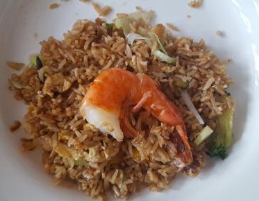 Asiatischer Reis mit Riesengarnelen Asiatischer Reis mit Riesengarnelen