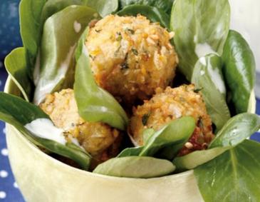 Falafel auf Vogerlsalat Falafel auf Vogerlsalat
