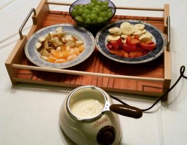Weißes Schokofondue Weißes Schokofondue