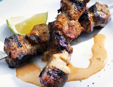 Schweinefleisch Spieße Satay Schweinefleisch Spieße Satay