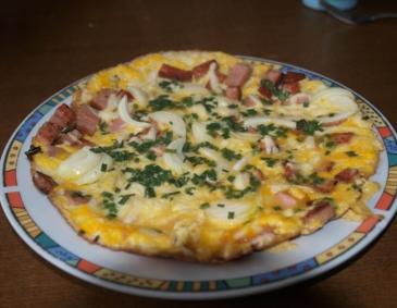 Omelett mit Leberkäse Omelett mit Leberkäse