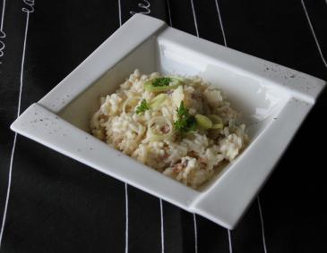 Risotto mit Lauch und Speck Risotto mit Lauch und Speck