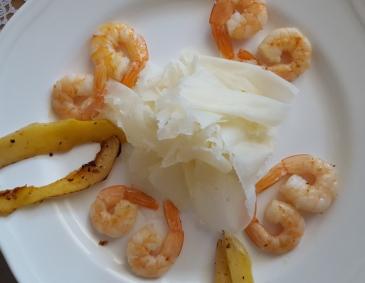 Garnelen mit gebratener Mango Garnelen mit gebratener Mango