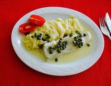Steinbeisserfilet an Senf-Kapern-Sauce Steinbeisserfilet an Senf-Kapern-Sauce