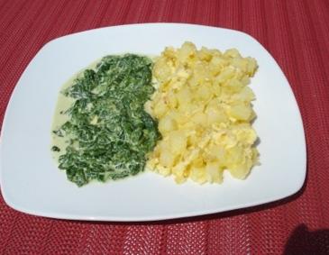 Kartoffelomelette mit Spinat Kartoffelomelette mit Spinat